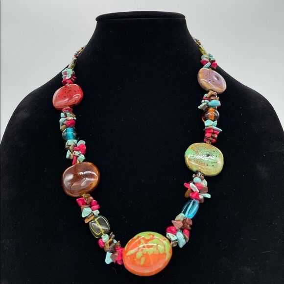 Turquoise and Semi Precious stone Boho Necklaces - Picture 2 of 3